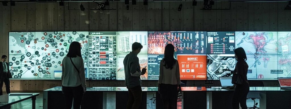 a sleek, modern office environment captures a diverse team engaged in a dynamic strategy session, surrounded by visual aids displaying the adkar model, where the atmosphere is charged with focused collaboration and innovation, emphasizing the power of effective change management in driving business success.